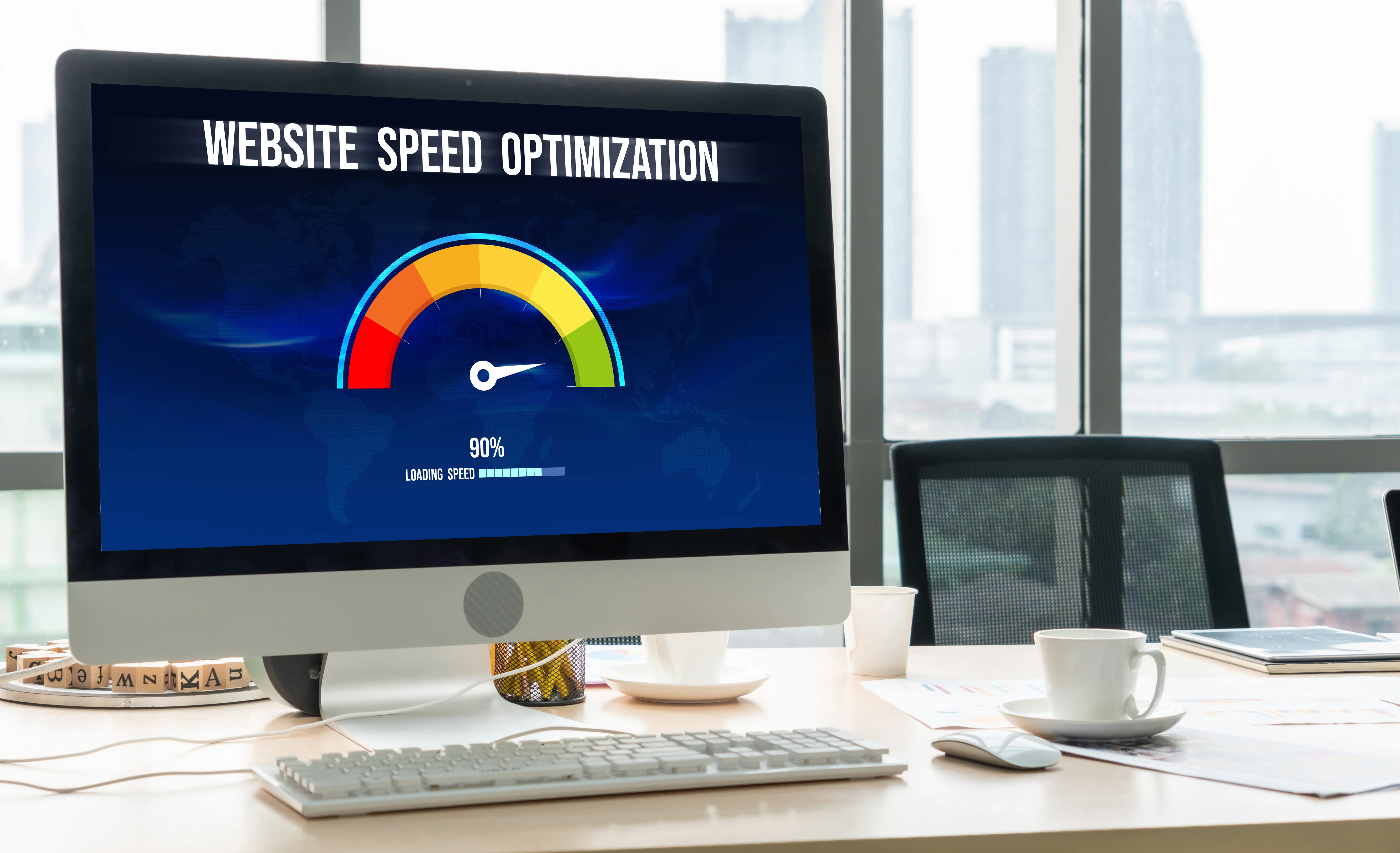 Website speed performance test interface showing page load time evaluation metrics